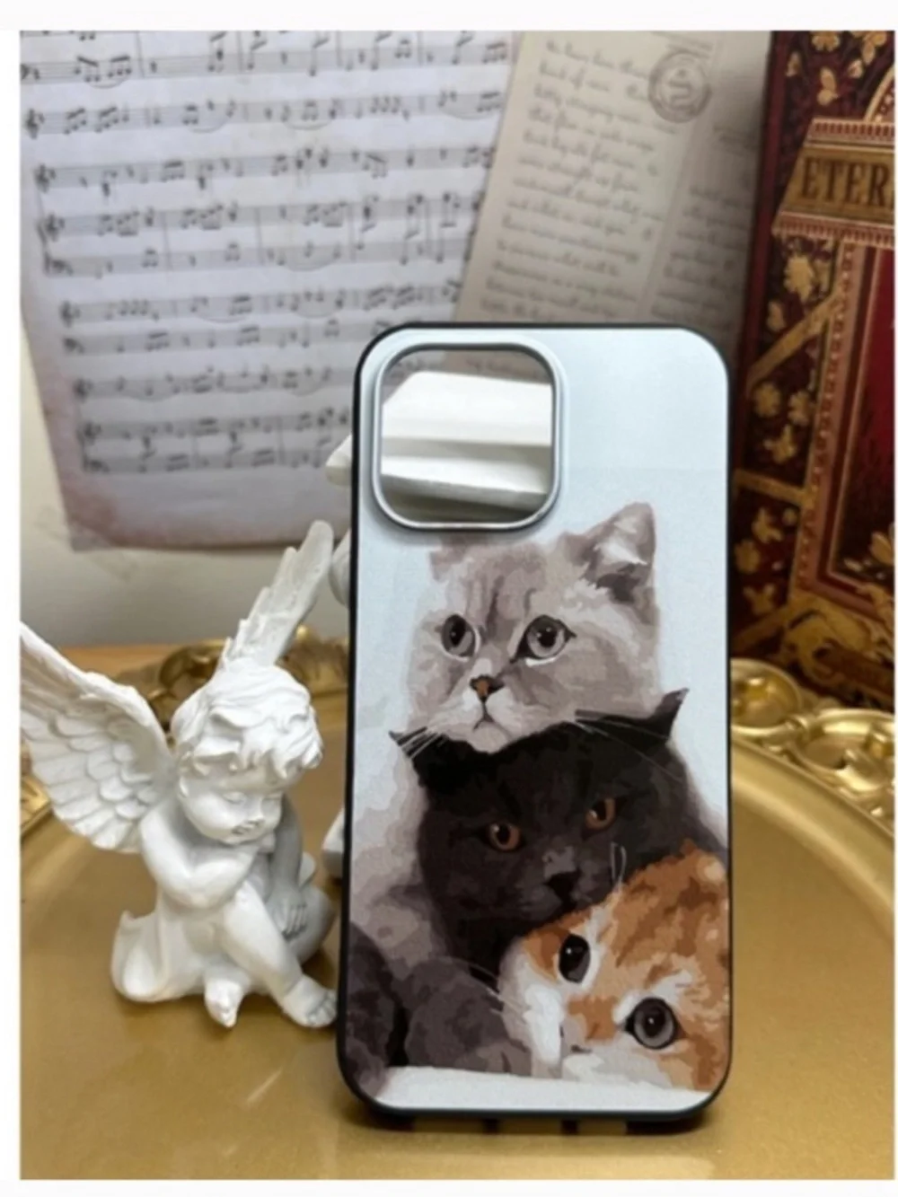 3 items.iphone 14plus/14pro/14promax cat and dog Case